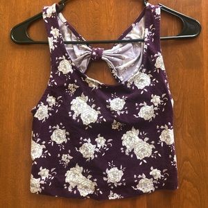 Maroon/Purple Floral Crop Top